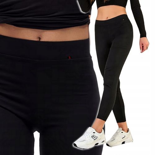 LEGGINSY gładkie szeroka GUMA W PASIE MODELUJĄCE BAWEŁNA KRYJĄCE #S/M na Arena.pl