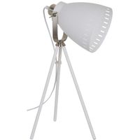 Sztalugowa LAMPKA biurkowa FRANKLIN ML-HN2278-WH+S.NICK Italux stołowa LAMPA stojąca na trójnogu biała