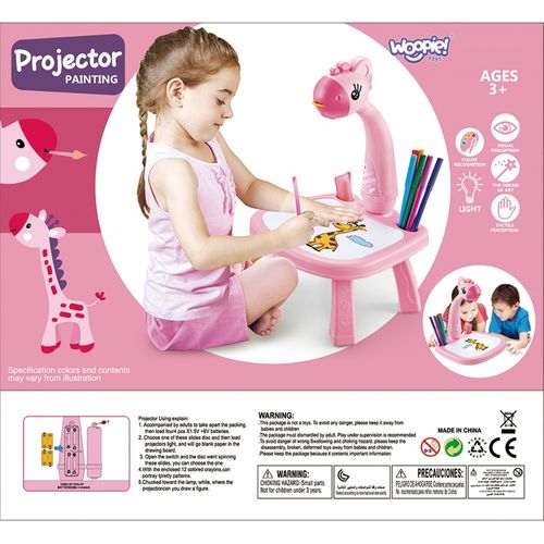 WOOPIE Tablica do Rysowania Projektor Różowa Żyrafa + Flamastry na Arena.pl