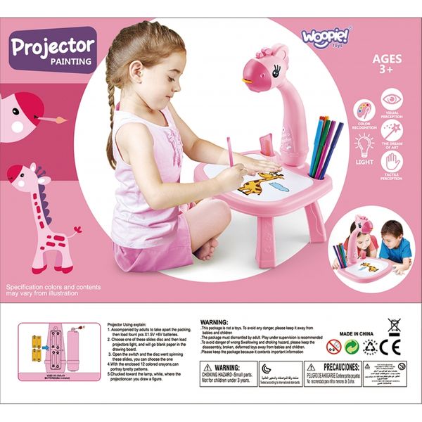 WOOPIE Tablica do Rysowania Projektor Różowa Żyrafa + Flamastry zdjęcie 16