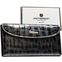 szary portfel damski ze skóry ekologicznej z tłoczeniem na wzór skóry