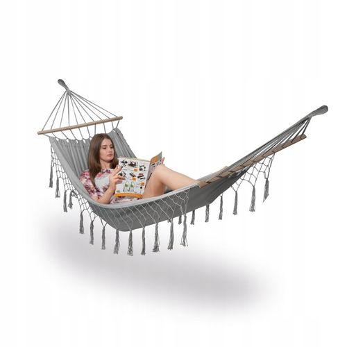 HAMAK OGRODOWY z DRĄŻKIEM fędzle BOHO huśtawka 120kg +TORBA LINY GRATIS na Arena.pl