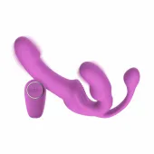 teazers strapless strap-on pink - system bezpaskowy z wibracjami i pilotem
