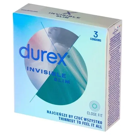 3 Prezerwatywy Supercienkie Durex Invisible Slim Close Fit na Arena.pl