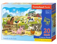 Puzzle konturowe maxi 20 elementów. Zwierzęta na farmie