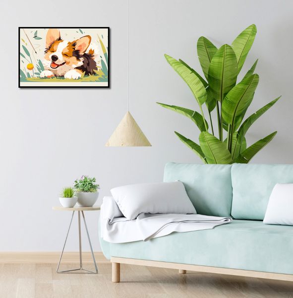 Plakat 60x40cm Beztroski Corgi zdjęcie 4