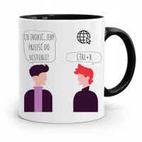 Kubek Czarny Informatyka Programisty Ctrl + H Z Nadrukiem Ze Zdjęciem