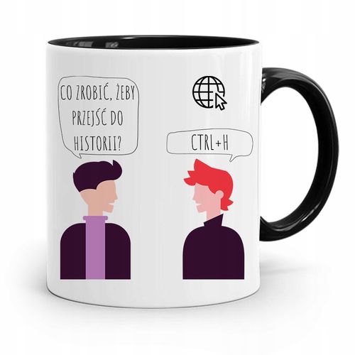 Kubek Czarny Informatyka Programisty Ctrl + H Z Nadrukiem Ze Zdjęciem na Arena.pl