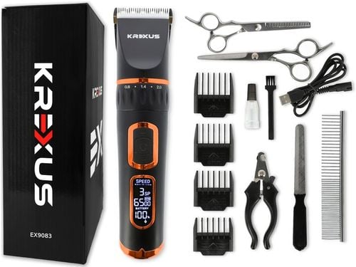 MASZYNKA DO STRZYŻENIA PSÓW PSA ZWIERZĄT ZESTAW NOŻYCZKI GRZEBIEŃ PILNIK na Arena.pl