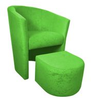 Fotel Club z podnóżkiem Mikrofaza 12 Zielony