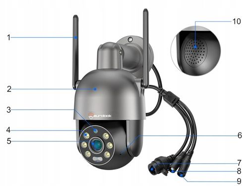 Zewnętrzna Obrotowa Kamera IP WiFi 8MPx 4K ALARM na Arena.pl