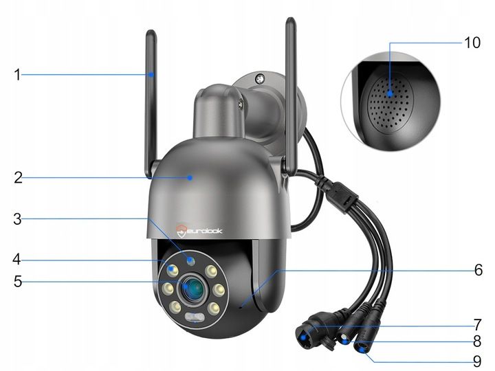 Zewnętrzna Obrotowa Kamera IP WiFi 8MPx 4K ALARM zdjęcie 15