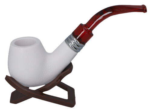 Elegancka Biała Fajka Kompozytowa z Woreczkiem - 14 cm na Arena.pl