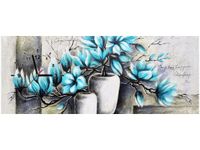 100X40CM ZEGAR MAGNOLIE NIEBIESKICH KOLORACH OBRAZ