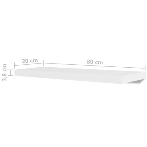 Półki ścienne, 4 szt., białe, 80 cm na Arena.pl