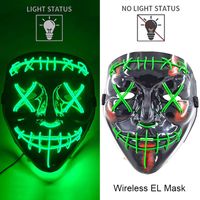 Maska LED neonowa straszna żółta – style 16