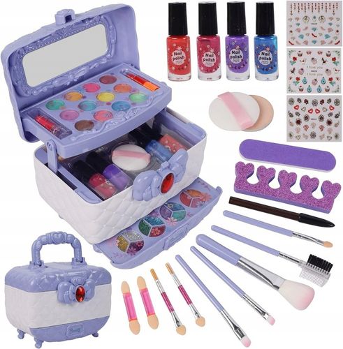 KUFER KOSMETYKÓW DO MAKIJAŻU I PAZNOKCI CIENIE,ZESTAW DLA MAŁEJ KSIĘŻNICZKI na Arena.pl