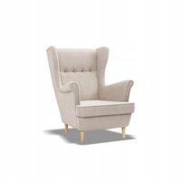 Fotel USZAK BEŻOWY w Stylu Skandynawskim Elegancki Wygodny