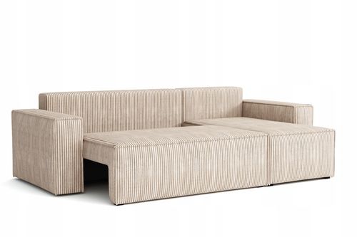 Narożnik Rozkładany BERGAMO Sztruks Rogówka z Funkcją Spania Pościel na Arena.pl