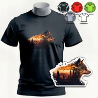 KOSZULKA T-SHIRT MĘSKI WZORY DO WYBORU - WILK WOLF ALFA ZWIERZE DZIK - XS