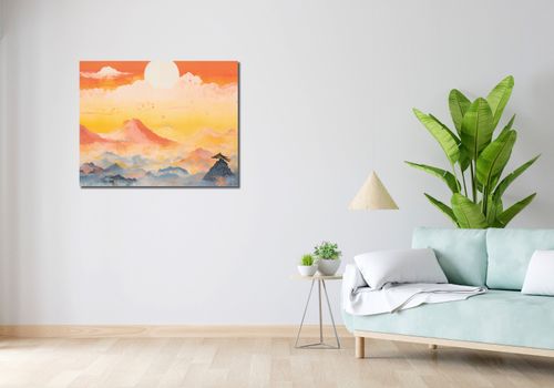 Obraz 90x70cm Świt nad Krainą Ciszych Gór na Arena.pl