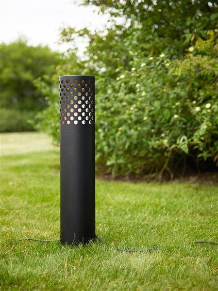 Okrągły słupek ażurowy Garden do ogrodu LED 6W czarny zdjęcie 2