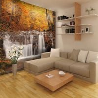 Fototapeta - Autumn landscape : waterfall in forest 250x193