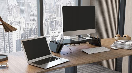 Podstawka pod monitor ekran nadstawka z indukcją UV SPP-104B czarna na Arena.pl