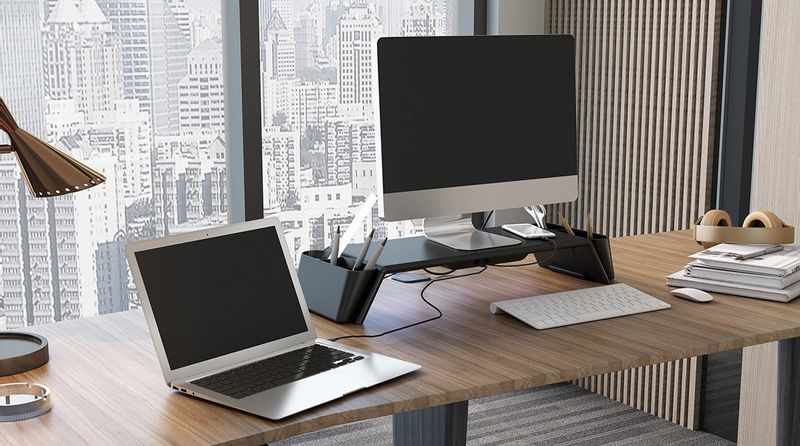 Podstawka pod monitor ekran nadstawka z indukcją UV SPP-104B czarna zdjęcie 7