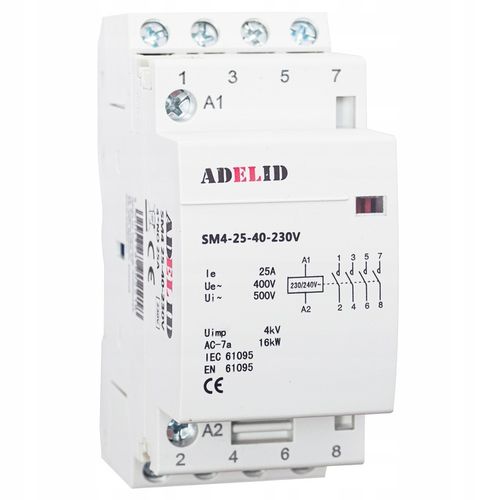 STYCZNIK MODUŁOWY 25-40 230V 25A 2P 4Z 3-FAZ na Arena.pl