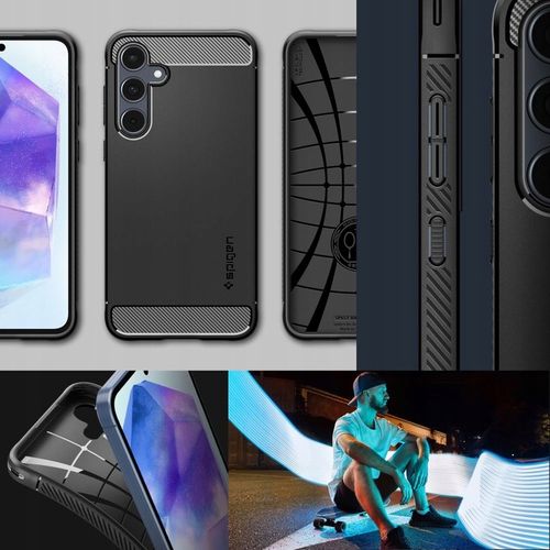 Etui do Galaxy A55 5G, Spigen Rugged Armor elastyczny smukły case cover TPU na Arena.pl