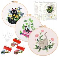 ZESTAW DO HAFTOWANIA WYSZYWANIA HAFTU MULINA NICI DIY GOTOWE WZORY 3 SZT