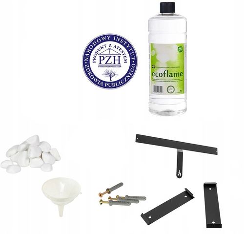 Biokominek WISZĄCY 90cm NAŚCIENNY czarny do ZABUDOWY na Arena.pl