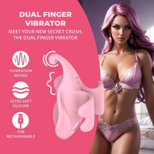Finger Dual Vibrator - Pink zdjęcie 8