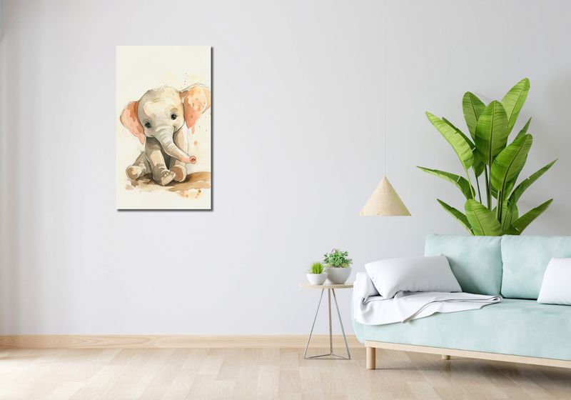 Obraz 50x90cm Siwy Słonik zdjęcie 2