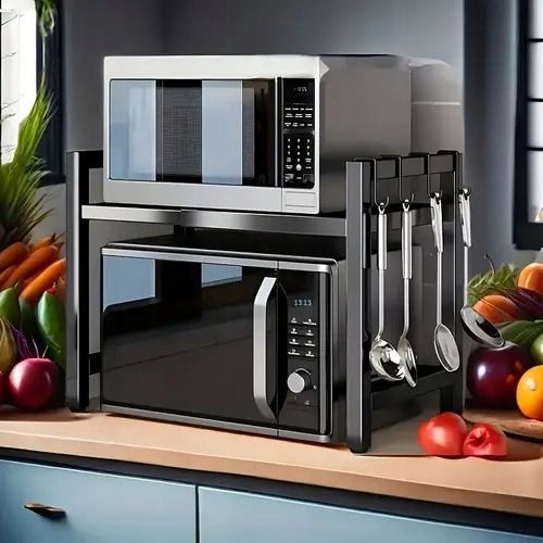 Półka stojak na mikrofalówkę regał kuchenny regulowany kuchenny stal na Arena.pl