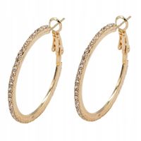 Piękne kolczyki koła z cyrkoniami kolor złoty