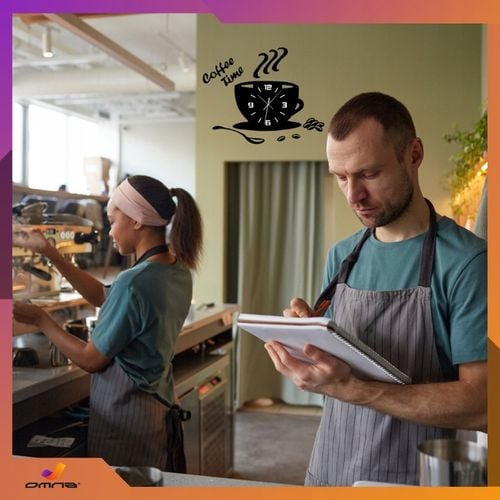 Zegar ścienny kuchenny filiżanka kawy do kuchni kawiarni czarny efekt 3D na Arena.pl