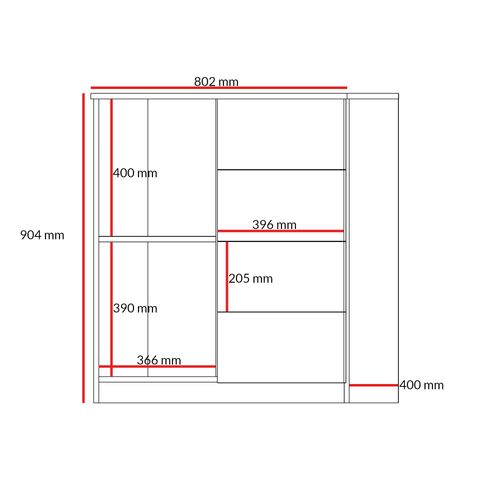 Komoda z szufladami Billz 1D4S 80 Kaszmir/Dąb Cremona na Arena.pl