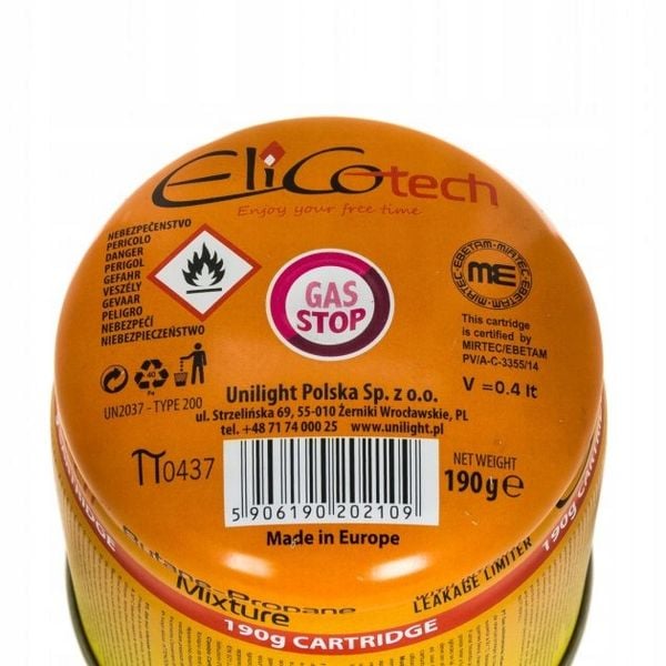 Nabój gazowy kartusz do lampy 190g ELICO 12szt zdjęcie 3