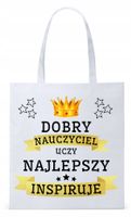 Dzień Nauczyciela Prezent Torba Eco Biała Shopper Z Nadrukiem Ze Zdjęciem