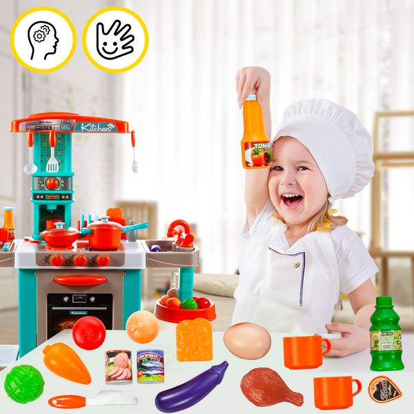 Kuchnia Dla Dzieci Indukcyjna Mały Kucharz Niebieska zdjęcie 7