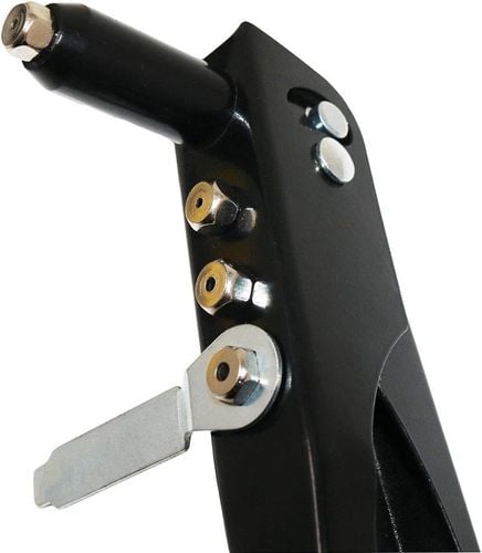 Nitownica Ręczna Zestaw 150 Nitów 4 Końcówki Aluminium Czarna 260 mm na Arena.pl