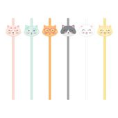 Słomki papierowe Kotki 6szt.