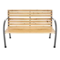 Ławka ogrodowa 120 cm z oparciem parkowa drewniana metalowa taras balkon