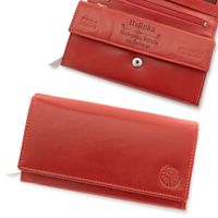 Portfel damski Betlewski ze skóry czerwony podłużny z grawerem dla babci