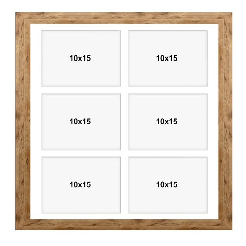Ramka na 6 zdjęć Hekla 40x40x6 MDF galeria naturalny 1szt. na Arena.pl