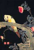 Plakat 68x98cm Parrot on the Branch, Jakuchu Japoński Vintage