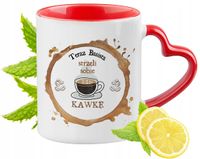 Dla Basisty Kubek Czerwony Z Uszkiem W Kształcie Serca Na Prezent