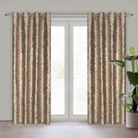 Zasłona na przelotkach welwetowa błyszczący nadruk TAMI 140X250 brązowa